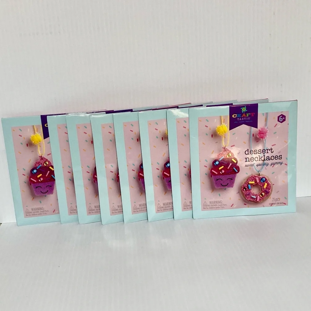 Set of 8 Craft-tastic Dessert Necklace Crafts for Parties Crafting